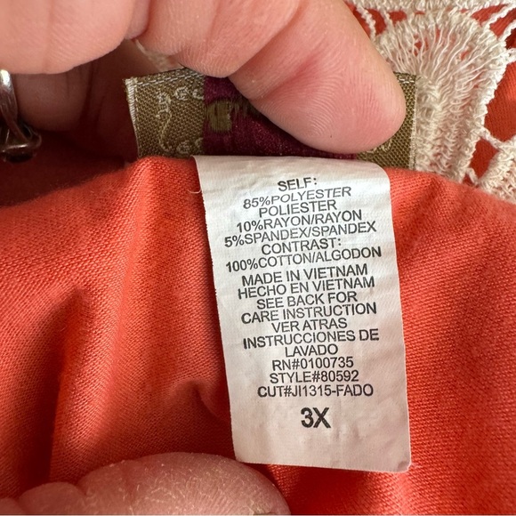 Ever Blue Lace Racer Back Ruffled Salmon Tank - Picture 8 of 8